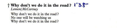 Why don't we do it in the road ? lyrics